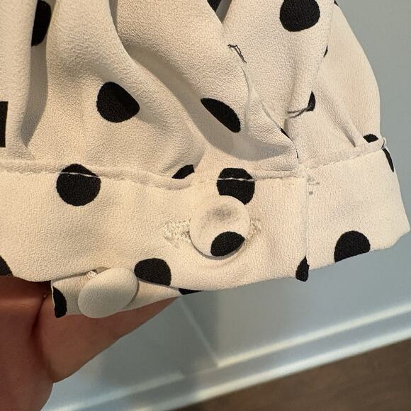 Torrid Babydoll Top 5X‎ White Black Polka Dot Georgette Pintuck Blouse Pinup - Picture 14 of 14